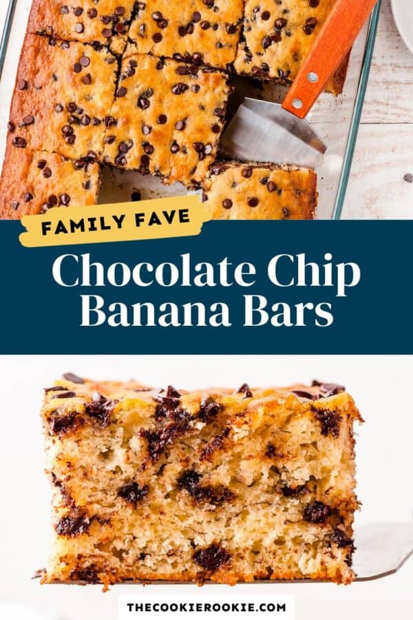 chocolate chip banana bars pinterest collage
