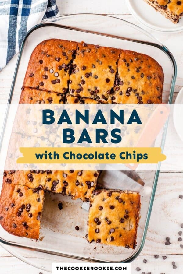 chocolate chip banana bars pinterest collage