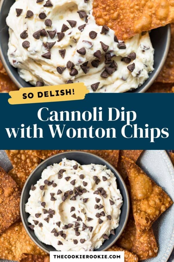 cannoli dip with wonton chips pinterest