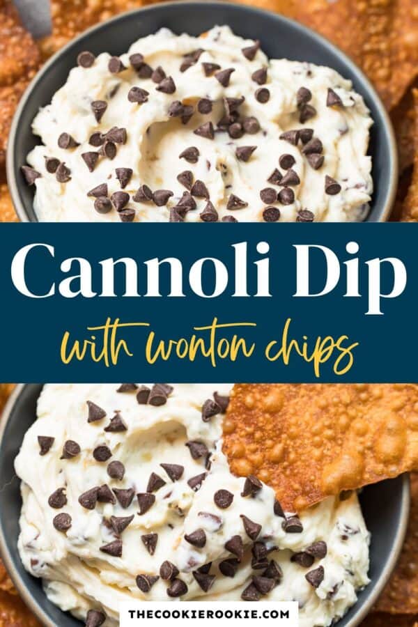 cannoli dip with wonton chips pinterest