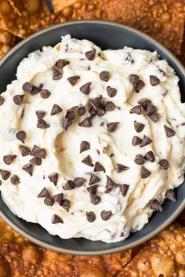 Chocolate Chip Cannoli Dip with Wonton Chips Recipe - 48