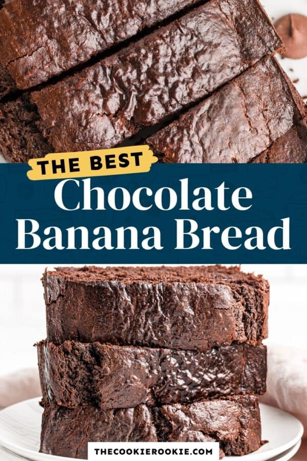 chocolate banana bread pinterest collage