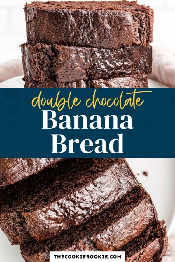 chocolate banana bread pinterest collage