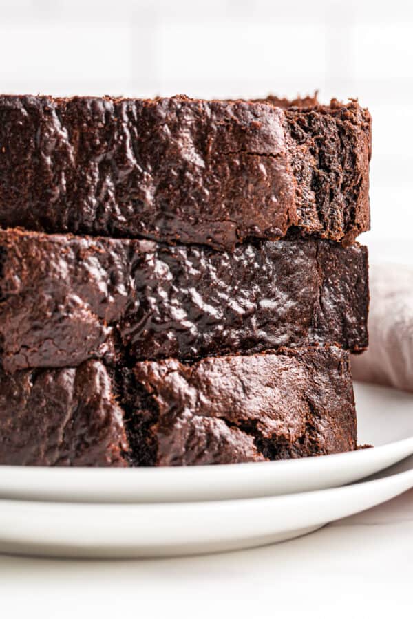 up close image of double chocolate banana bread