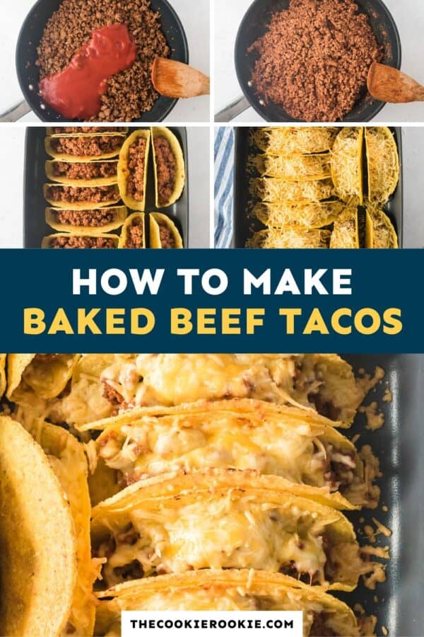 baked ground beef baked tacos pinterest collage