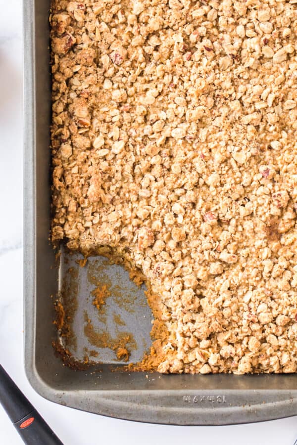 pumpkin crisp in a pan