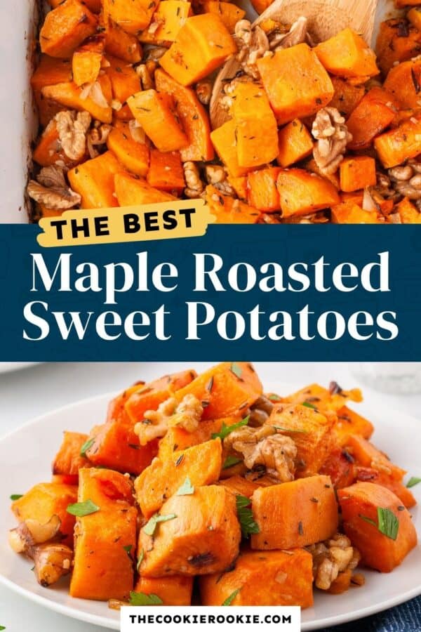 maple roasted sweet potatoes pinterest collage