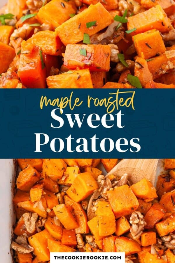 maple roasted sweet potatoes pinterest collage