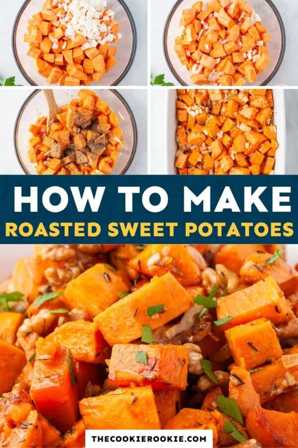maple roasted sweet potatoes pinterest collage