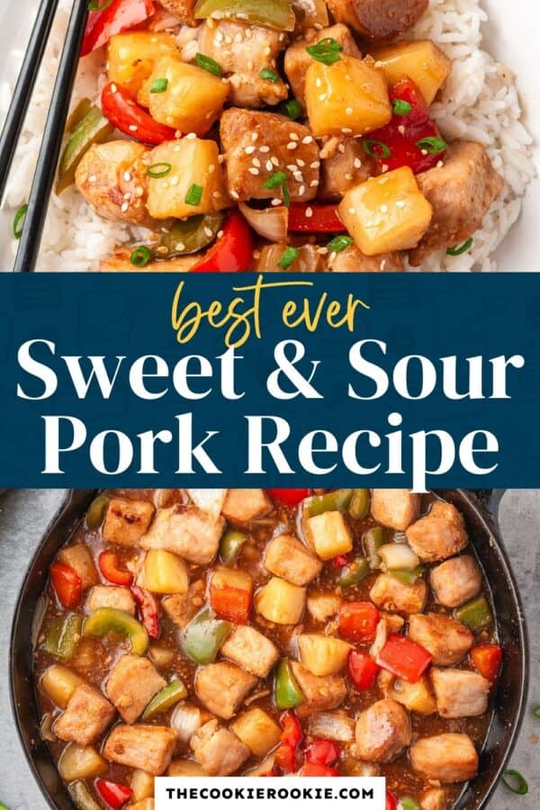 sweet and sour pork pinterest collage