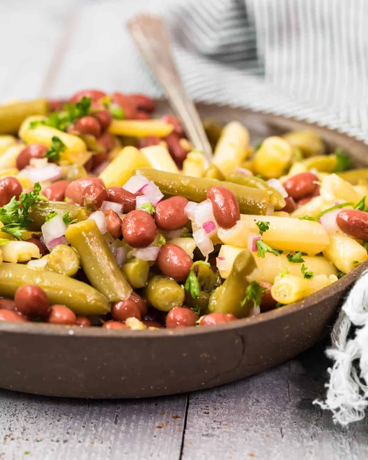 three bean salad from the side