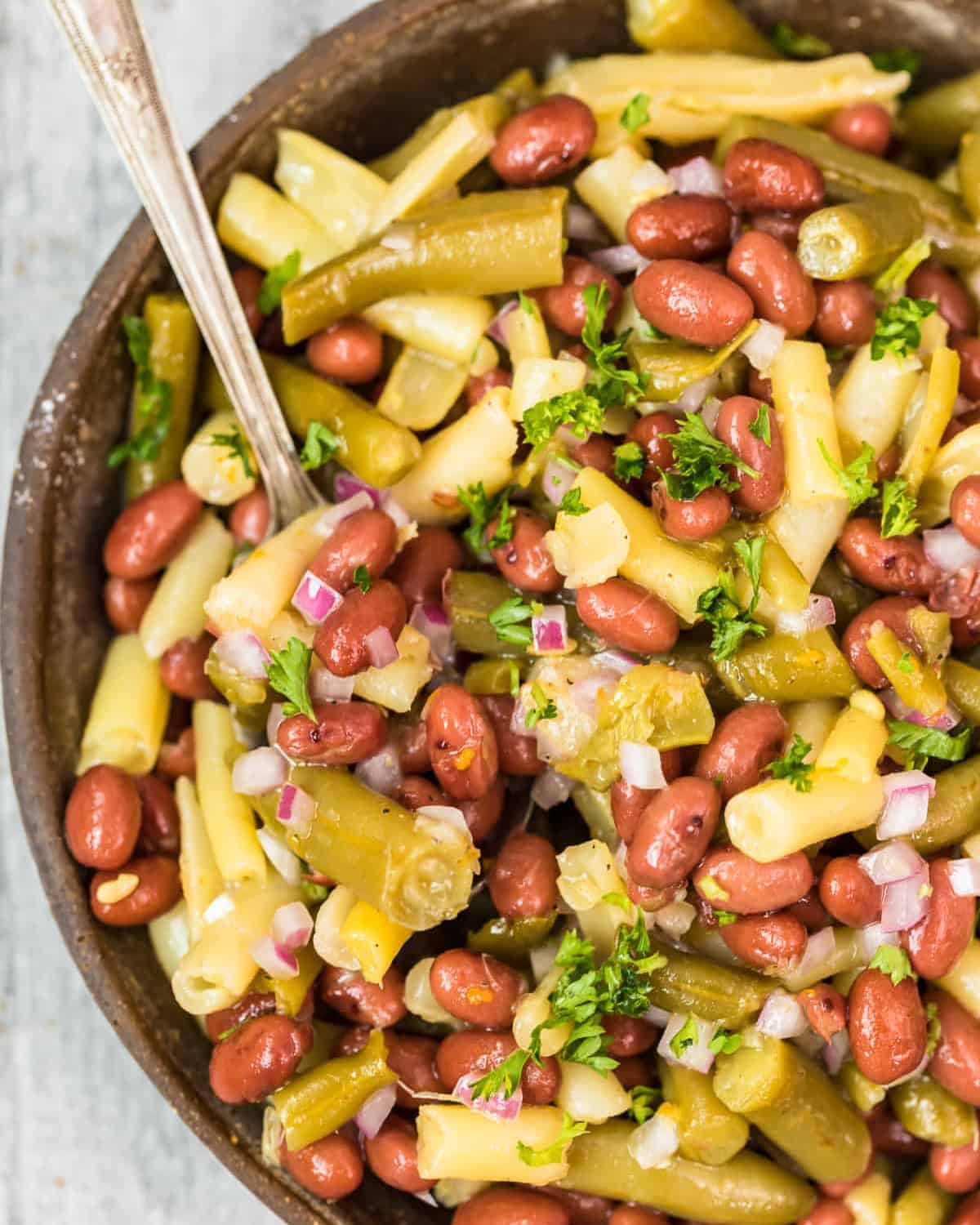 overhead three bean salad