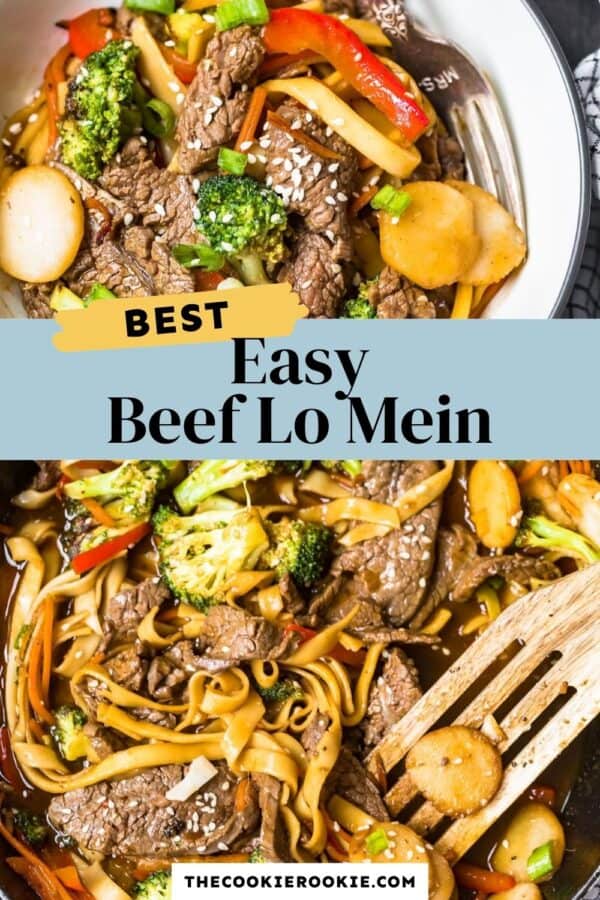 beef lo mein pinterest collage