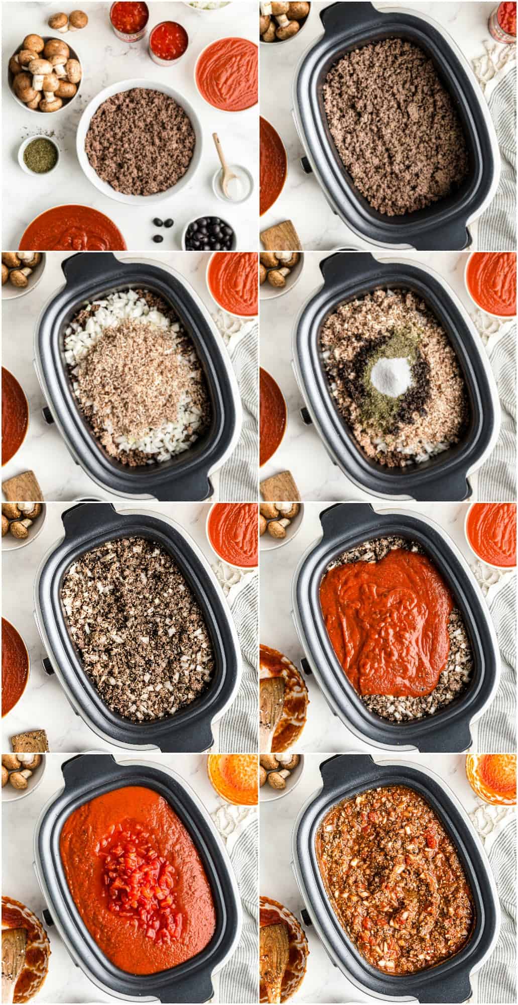 step by step photos for how to make crockpot spaghetti sauce