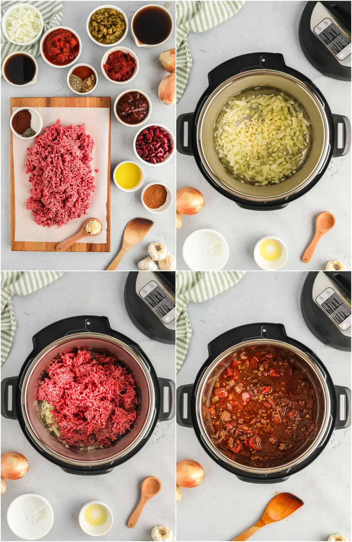 step by step photos for how to make instant pot chili