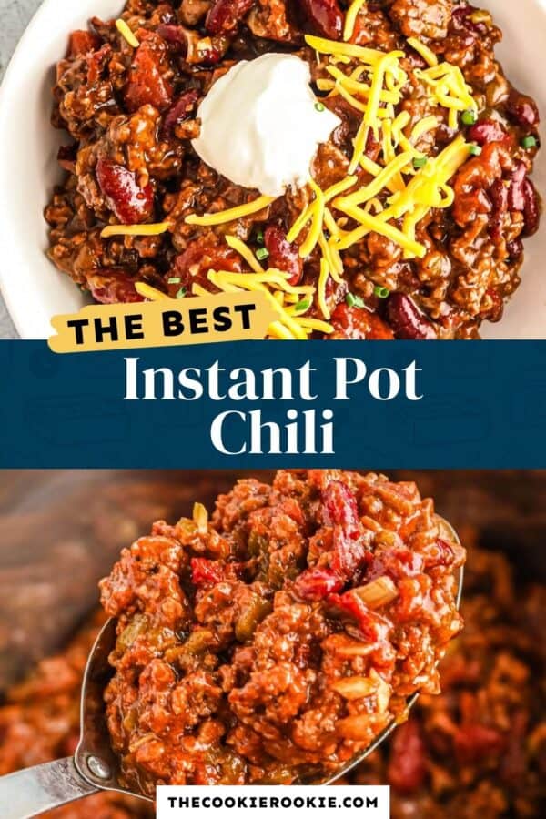 instant pot chili pinterest collage