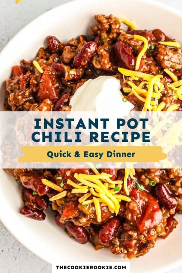 instant pot chili pinterest collage