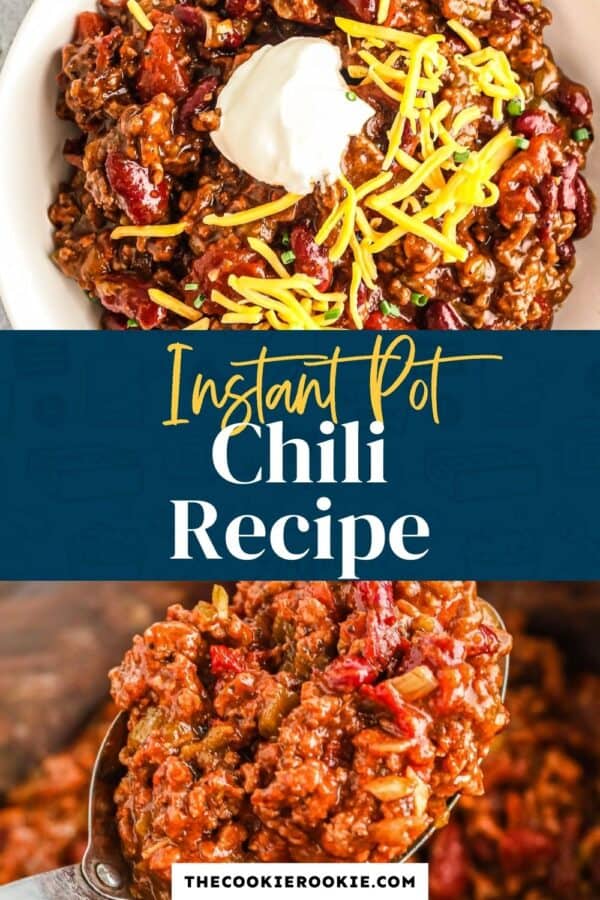 instant pot chili pinterest collage