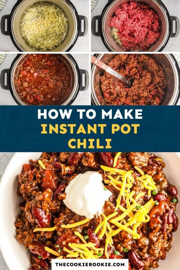 instant pot chili pinterest collage