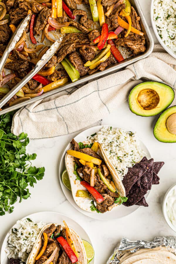 steak fajitas on plate