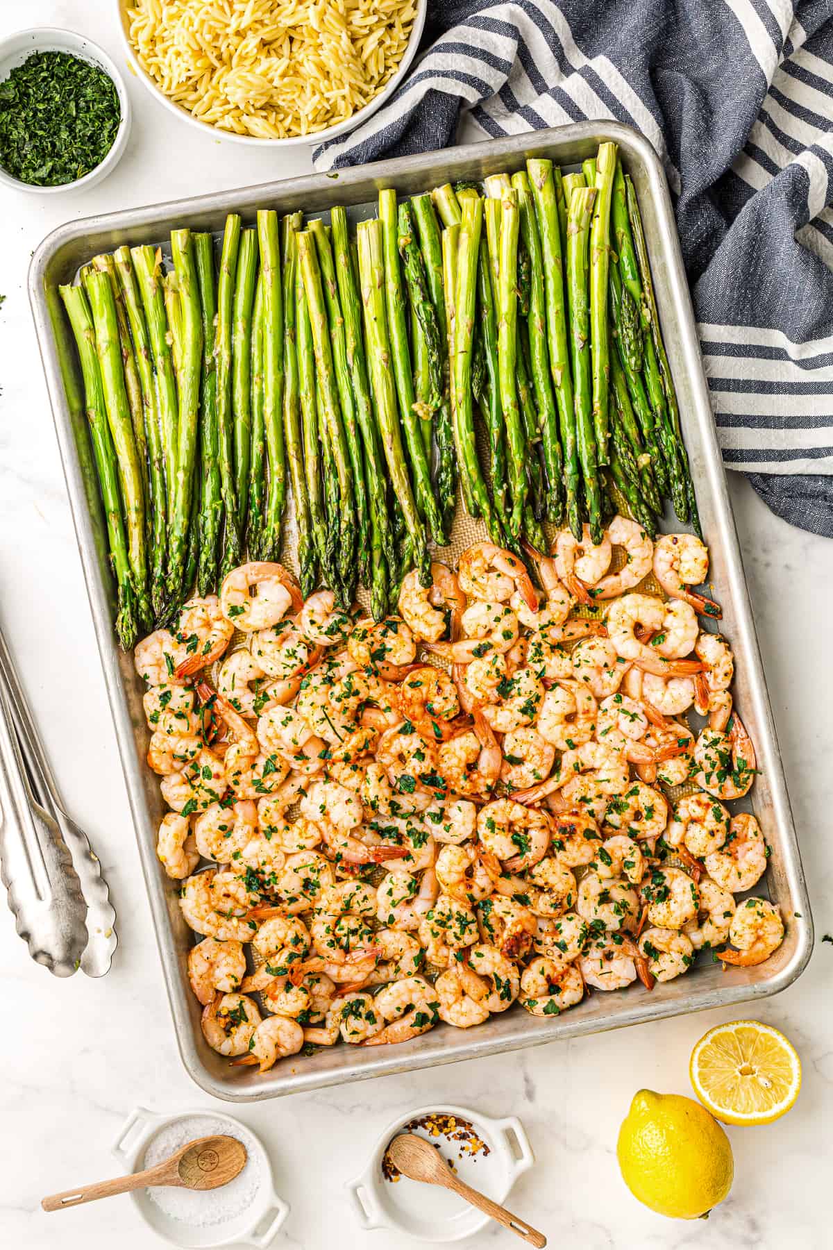 Healthy Sheet Pan Shrimp Asparagus Potato Dinner Recipe – Health Starts in  the Kitchen