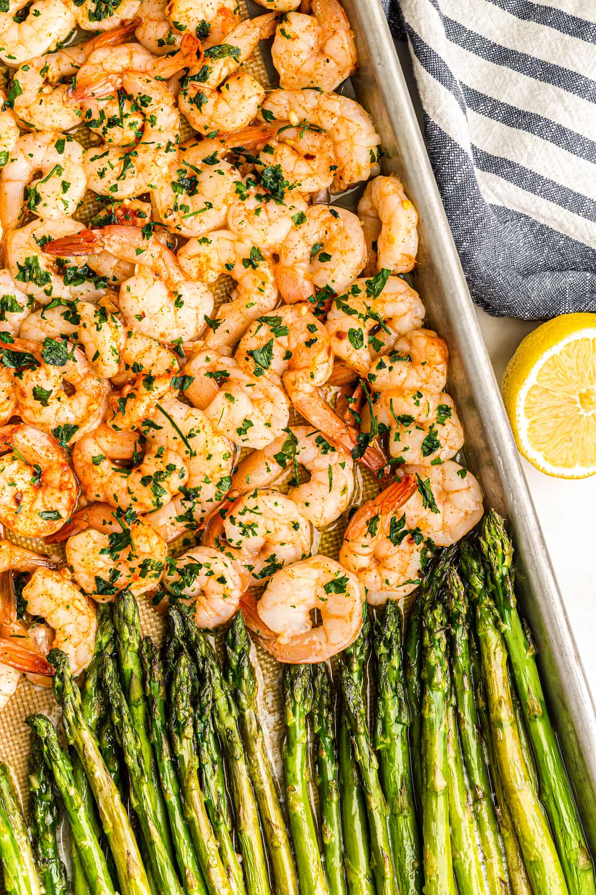 sheet and asparagus on sheet pan