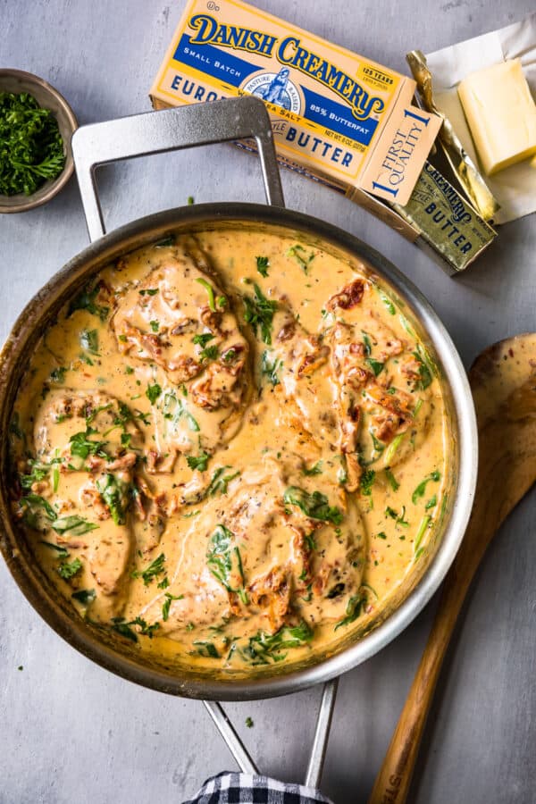 tuscan chicken in parmesan cream sauce