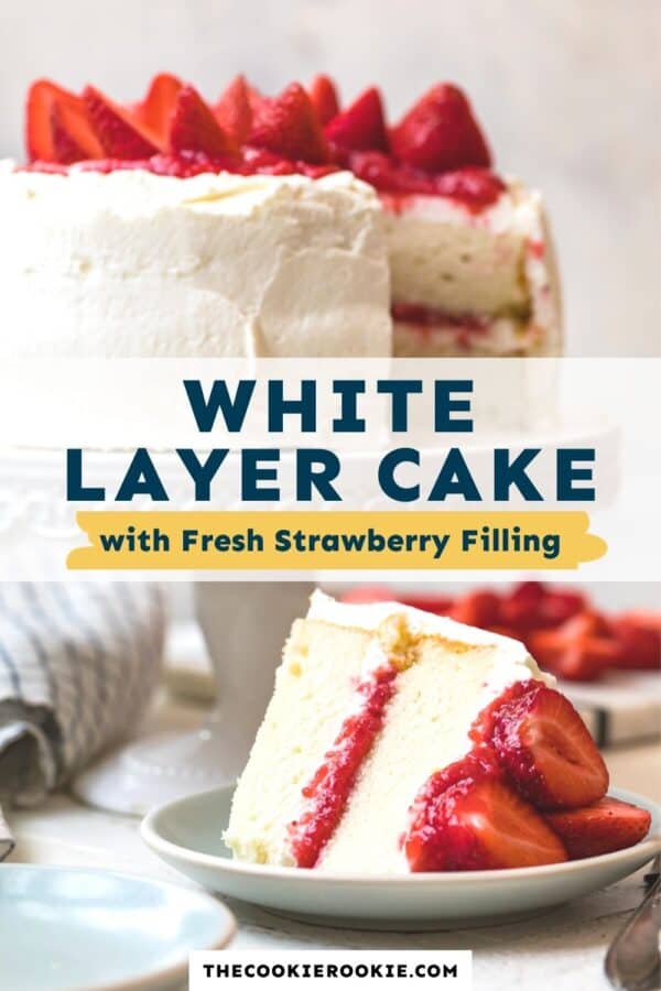 white layer cake with strawberry filling pinterest