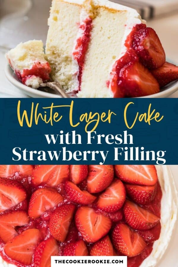 white layer cake with strawberry filling pinterest