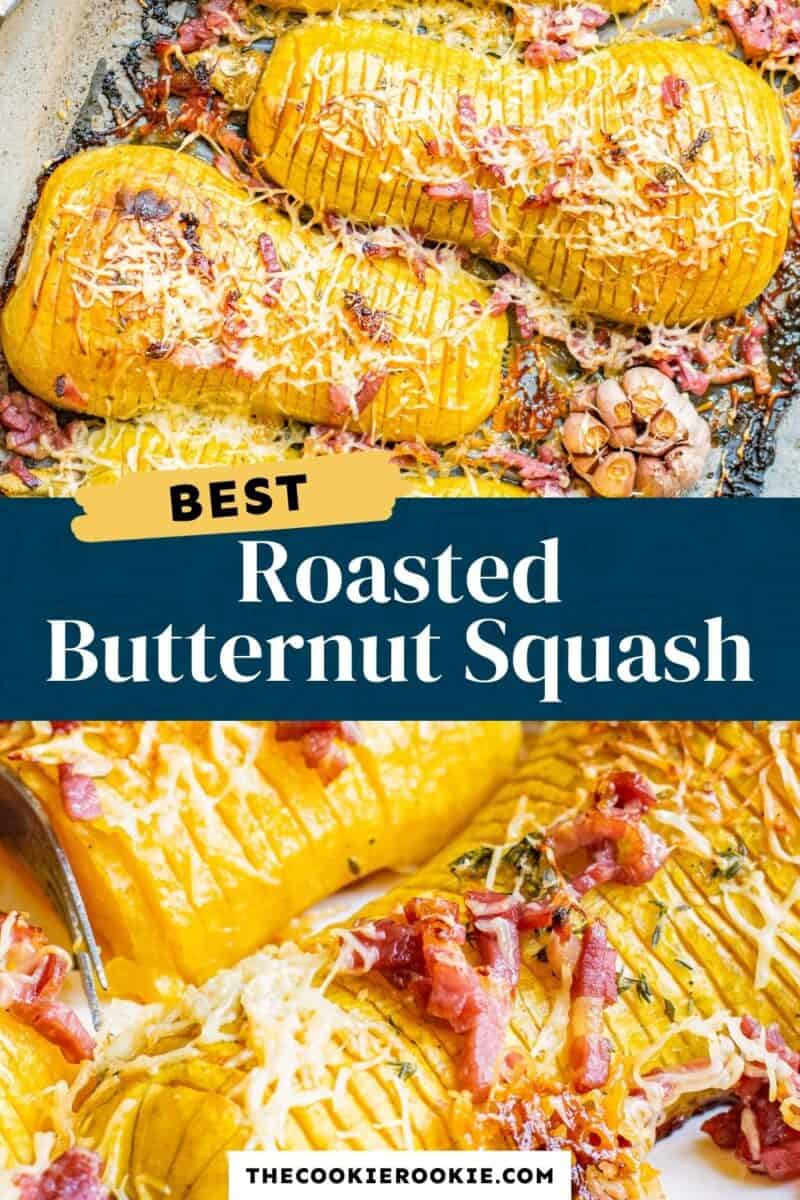 roasted butternut squash hasselback pinterest collage