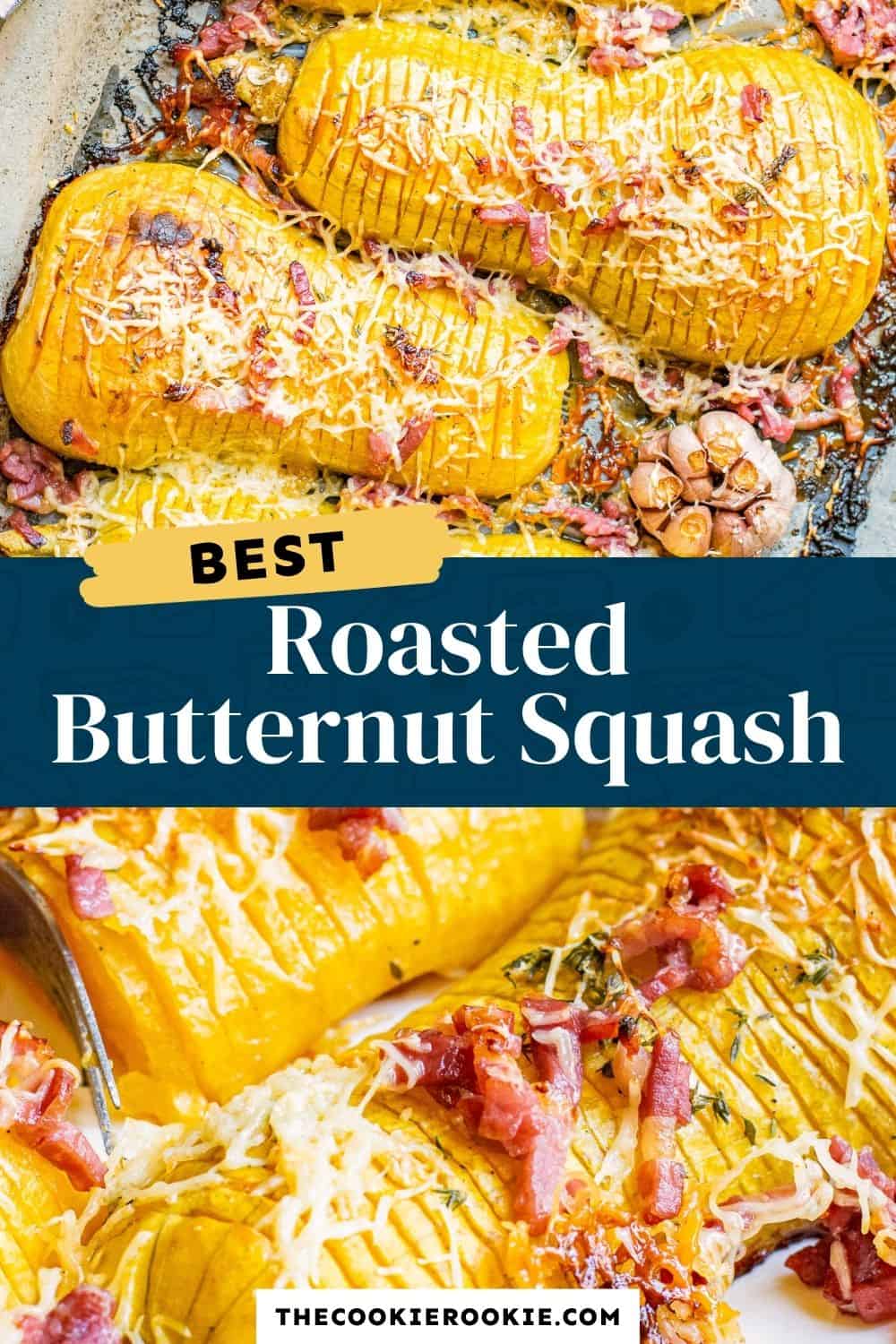 Roasted Butternut Squash Hasselback with Bacon - The Cookie Rookie®