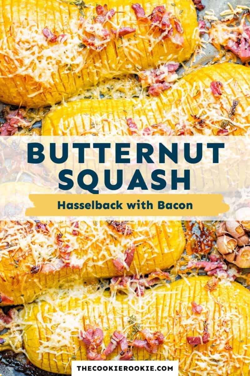 roasted butternut squash hasselback pinterest collage