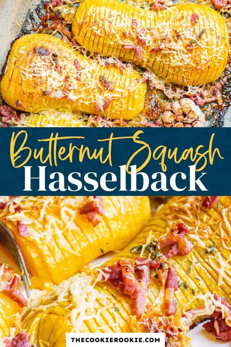 roasted butternut squash hasselback pinterest collage