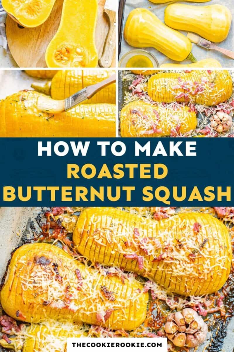 roasted butternut squash hasselback pinterest collage