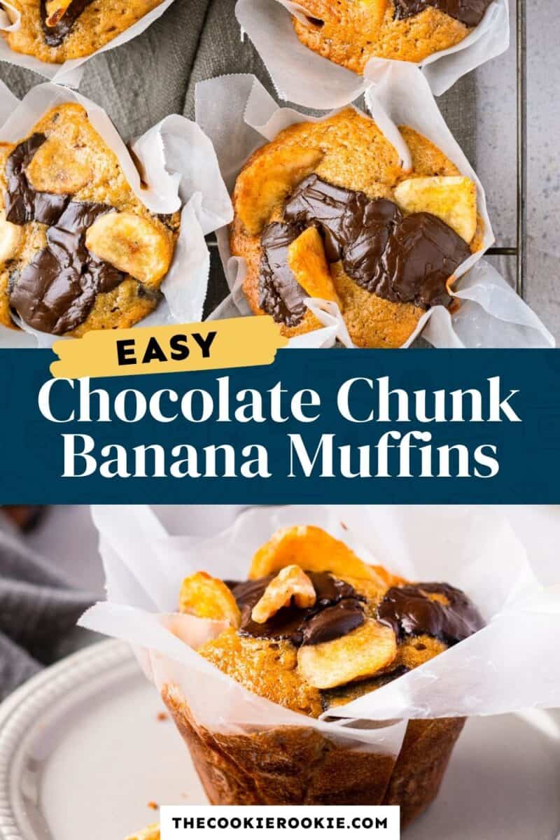 chocolate chunk banana muffins pinterest