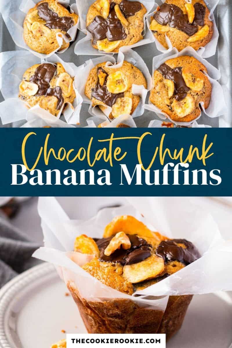 chocolate chunk banana muffins pinterest