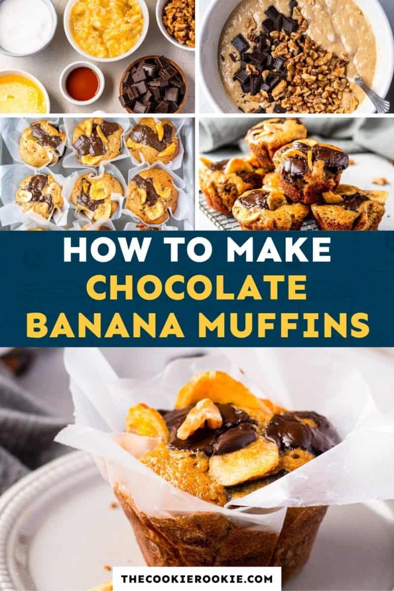 chocolate chunk banana muffins pinterest