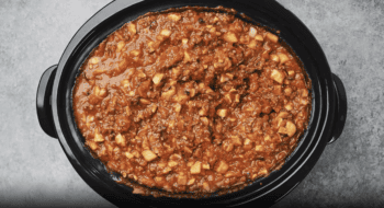 meat sauce in a crockpot.