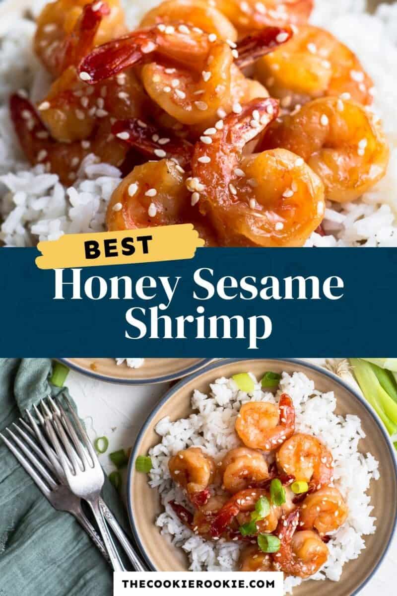 honey sesame shrimp pinterest collage
