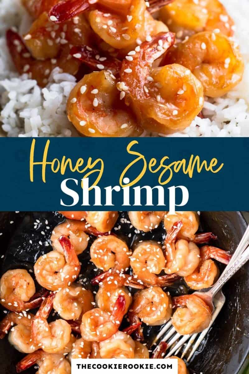 honey sesame shrimp pinterest collage