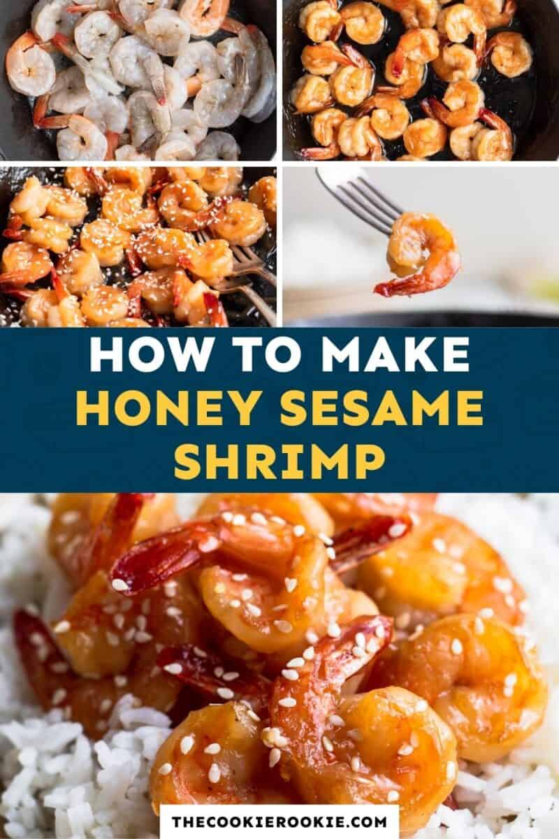 honey sesame shrimp pinterest collage