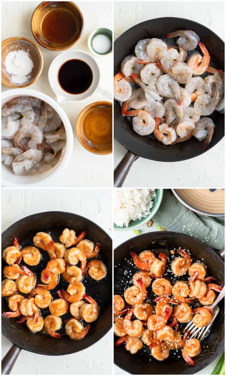 step by step photos of how to make honey sesame shrimp