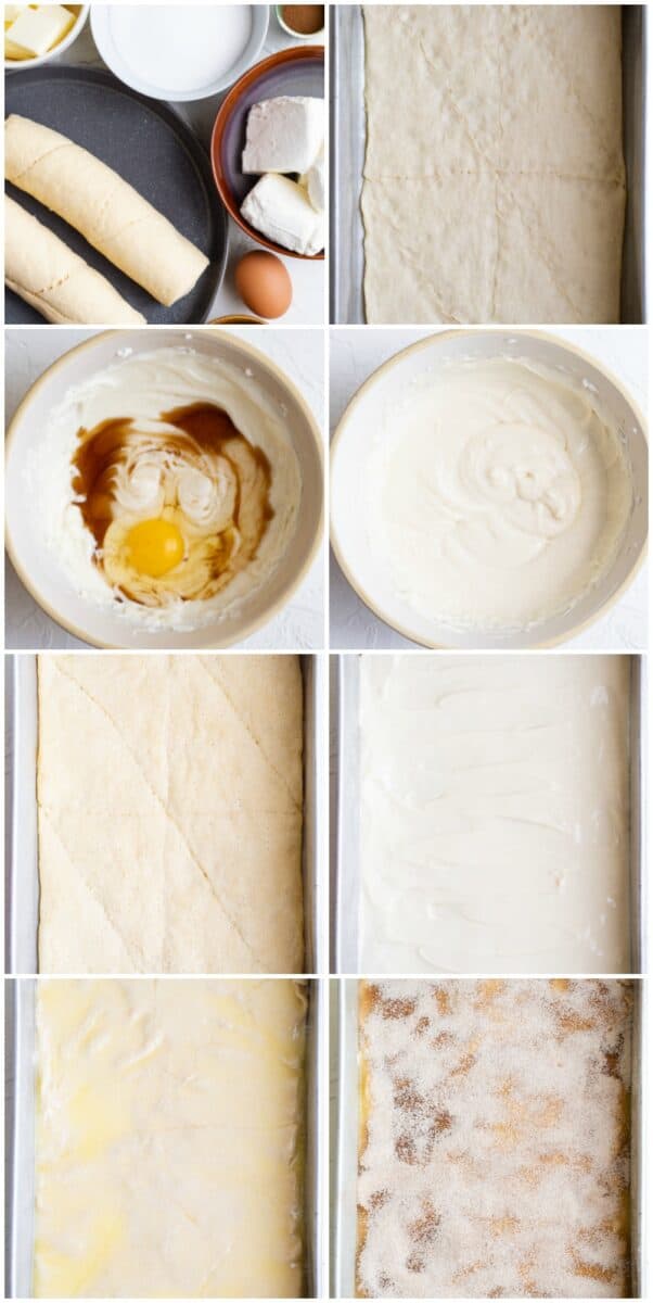 step by step photos of how to make sopapilla cheesecake