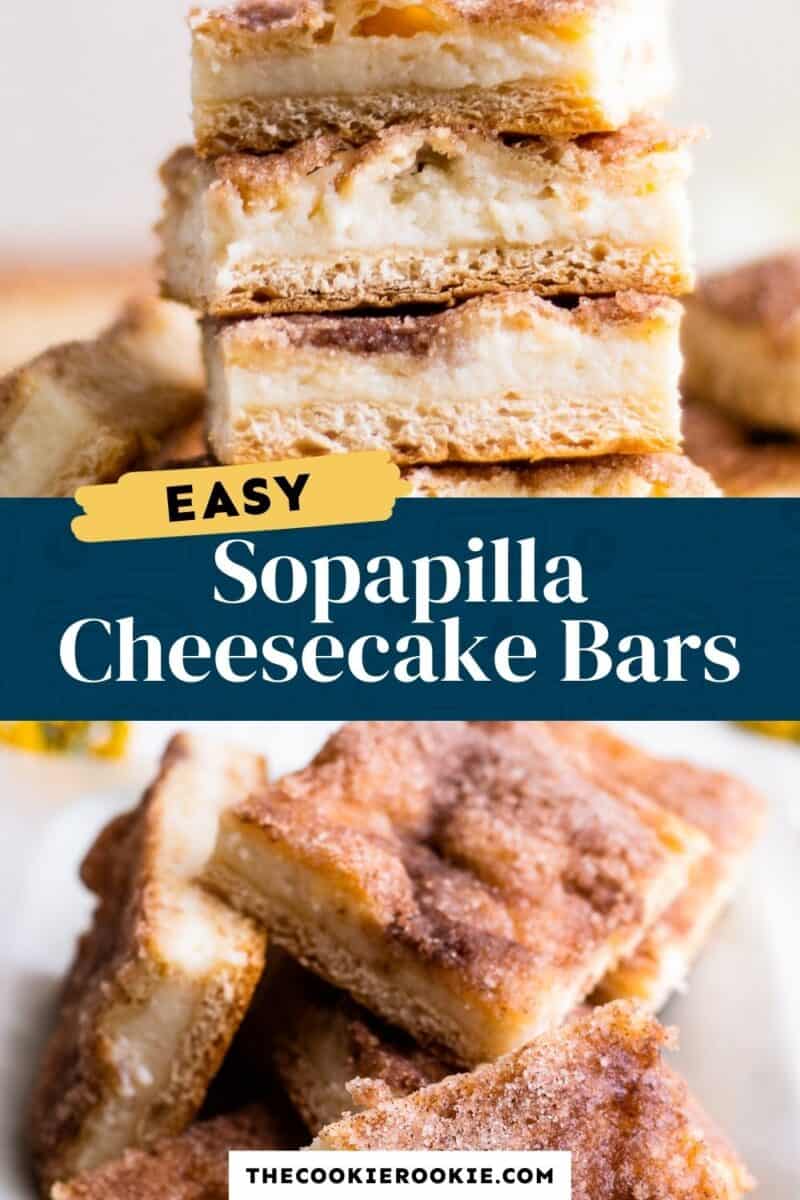 sopapilla cheesecake bars pinterest collage