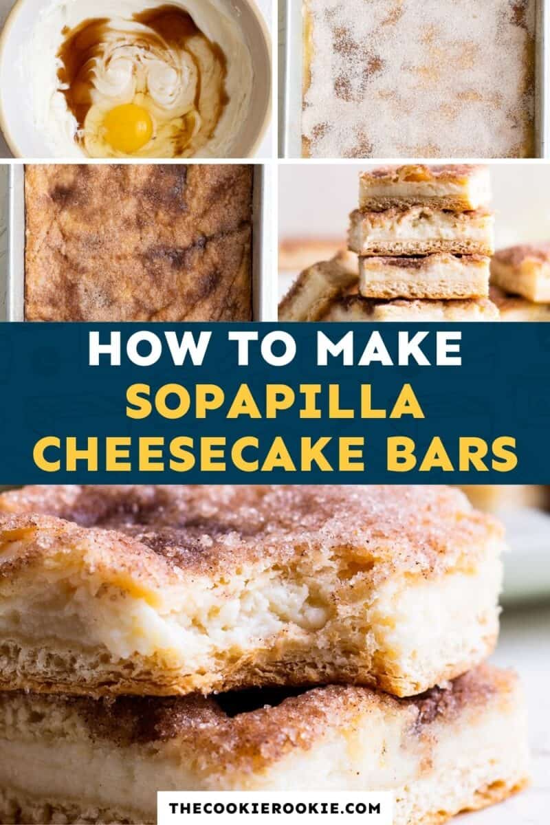 sopapilla cheesecake bars pinterest collage