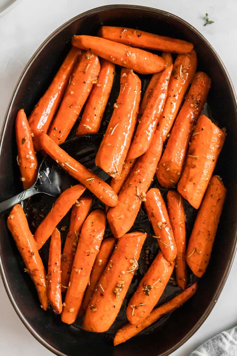 up close image of brown sugar glazed carrots