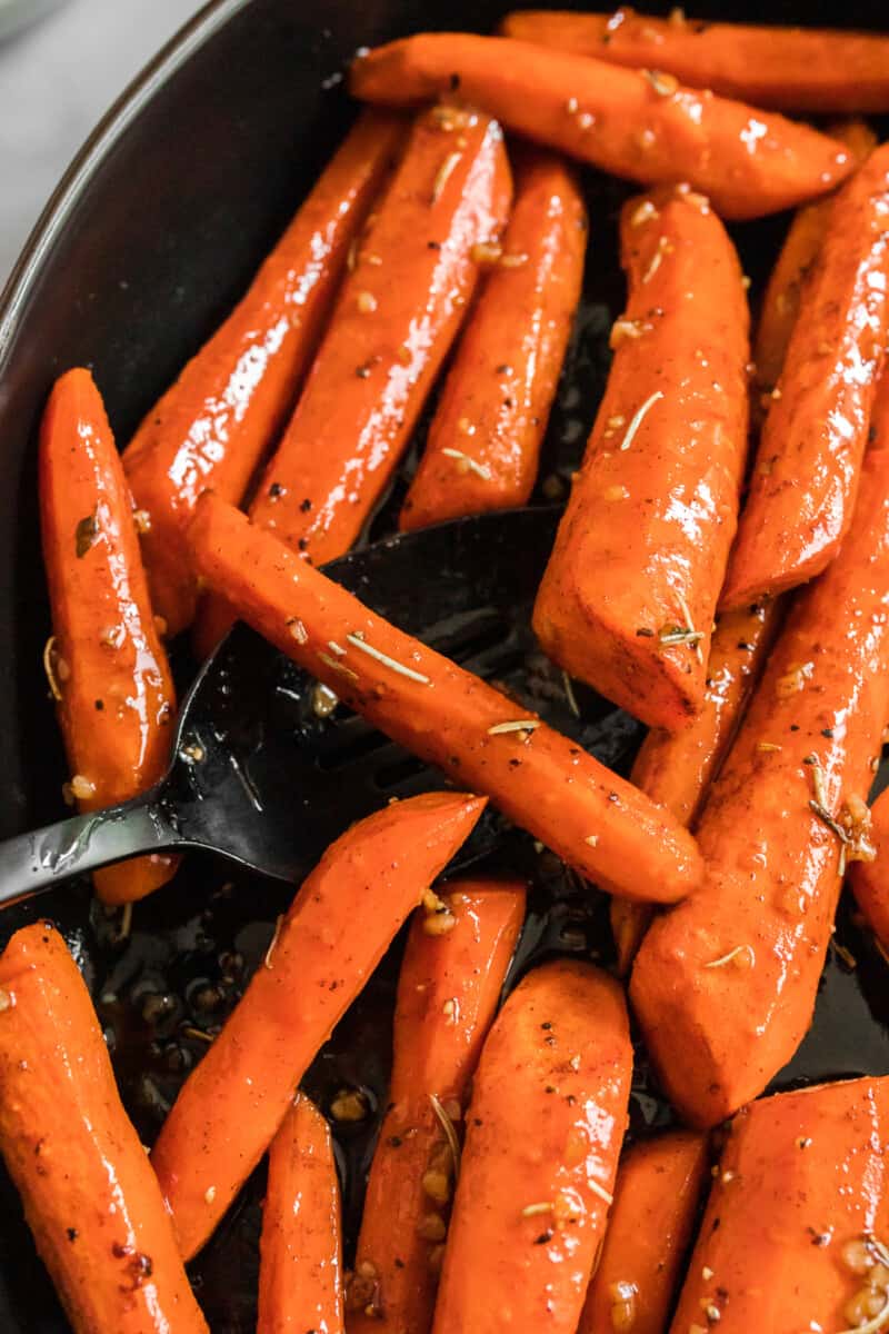 up close image of brown sugar glazed carrots