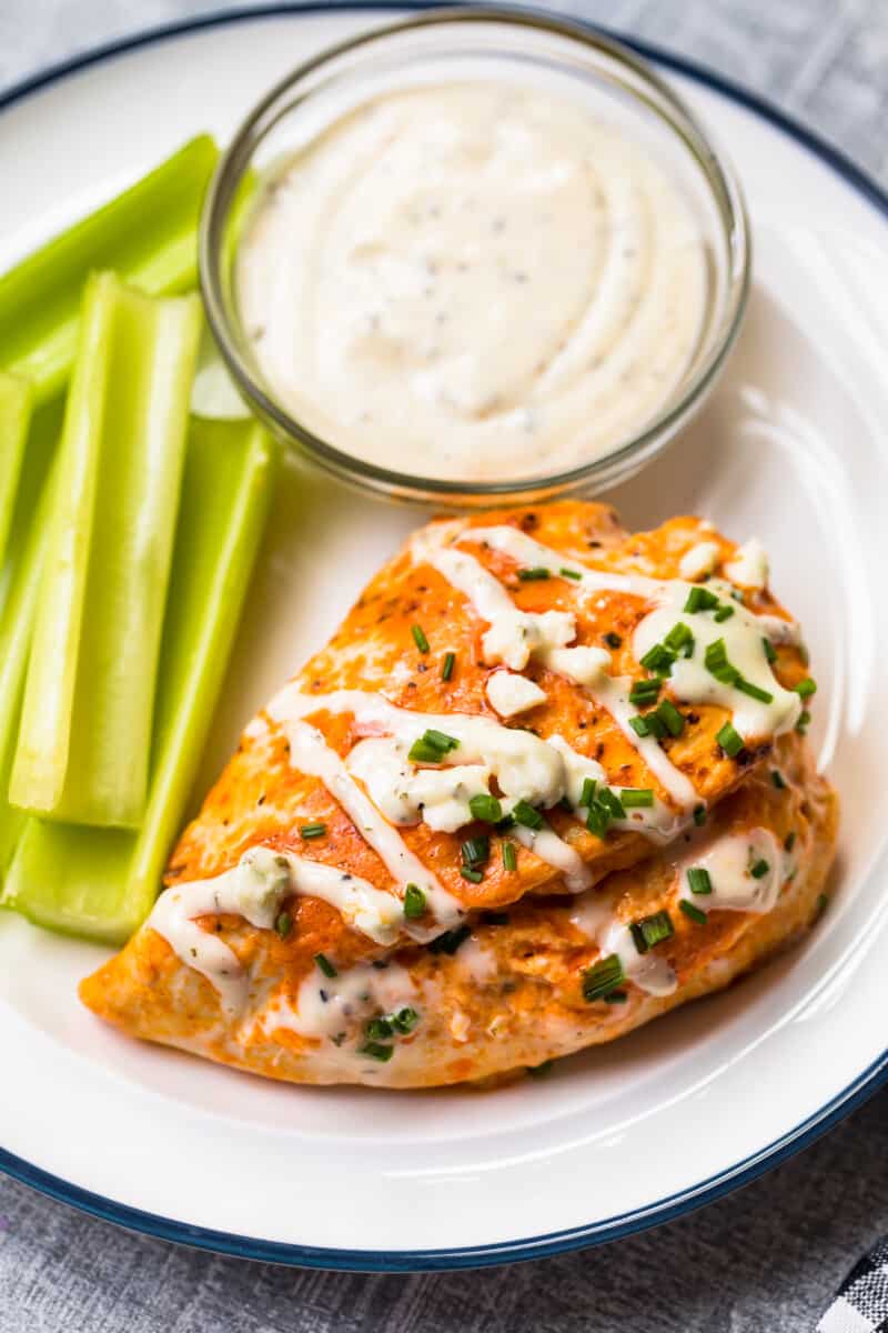 buffalo stuffed chicken breast topped with ranch