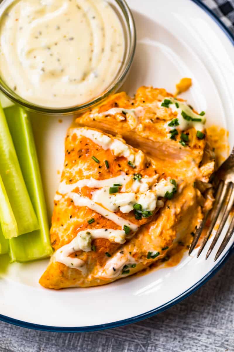 sliced stuffed buffalo chicken