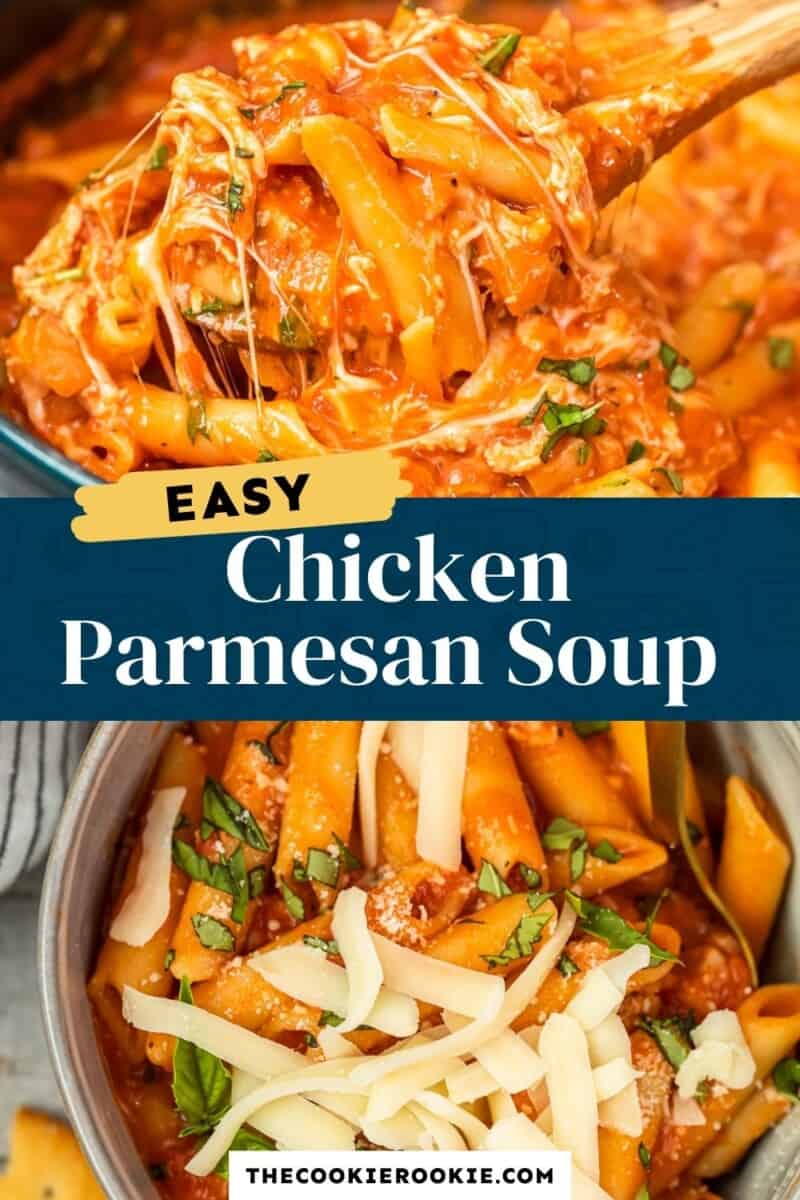 chicken parmesan soup pinterest collage